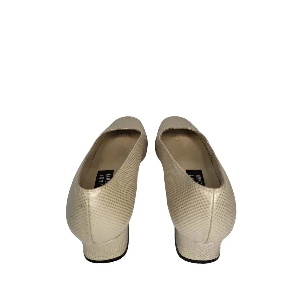 Vintage Stuart Weitzman Pumps Women Sz 8W Block Heel Copper 80s Designer‎ Work